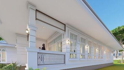 รับออกแบบบ้านชั้นเดียวสไตล์โคโลเนียล  เจ้าของอาคารคุณอังศุมาลิน  สถานที่ก่อสร้าง ต.หัวช้าง อ.จตุรพักตรพิมาน จ.ร้อยเอ็ด