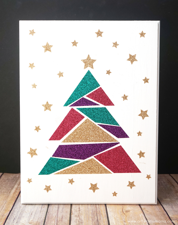 Make this easy DIY Modern Christmas Tree Sign to add some holiday sparkle into your home!