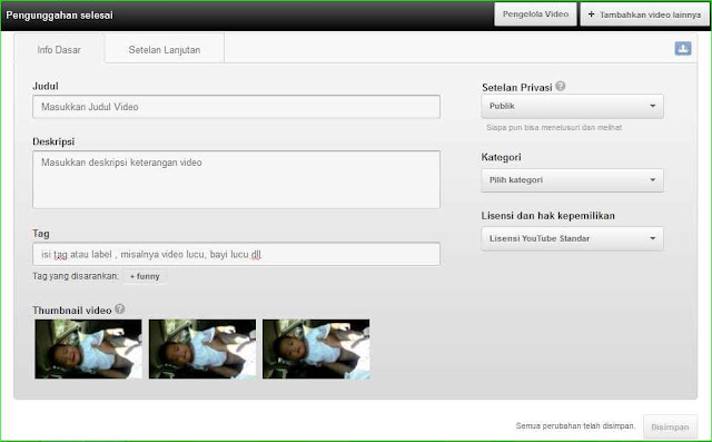 cara mengunggah video ke you tube