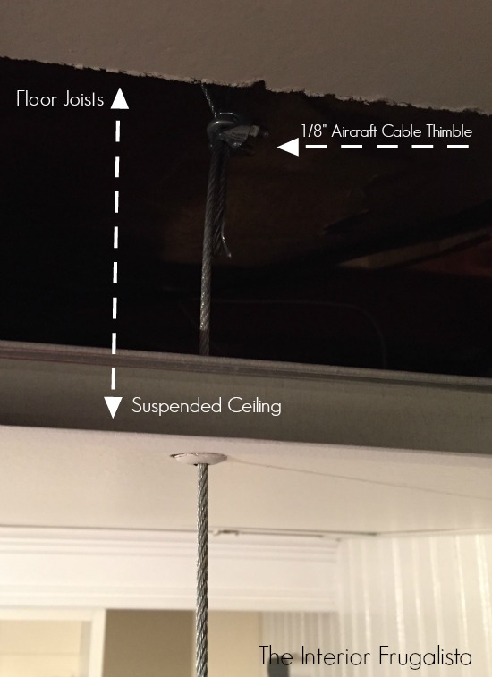 Pictorial Two - how to attach the DIY Suspended Clothes Drying Rod to the basement laundry room ceiling.