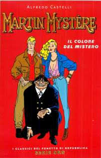 I Classici del Fumetto di Repubblica - Serie Oro 16 [Martin Mistère - Il colore del mistero] - 7 Gennaio 2005 | CBR 215 dpi | Mensile | Fumetti Classici | Ragazzi
Numero volumi : 65
I volumi di questa collana si fregiano dell'appellativo di Serie Oro per sottolineare la migliore qualità tecnica delle edizioni, con un formato di 18x26 cm, ben più ampio rispetto a quello dei volumi precedenti, e con stampa su carta di qualità. Si tratta inoltre di volumi molto corposi, che superano tranquillamente le 200 pagine e talvolta oltrepassano anche le 400.
La selezione delle storie de I Classici del Fumetto di Repubblica - Serie Oro è abbastanza varia, riservando un notevole peso ad autori e personaggi contemporanei già molto noti, dai personaggi Disney a quelli Bonelli, dai personaggi Marvel a quelli DC Comics. Non mancano fumetti di altro tipo, opere di grandi artisti italiani (Pratt, Manara, Crepax, Magnus), autori statunitensi ed anche giapponesi (Otomo), fumetti in strisce (Peanuts, Mafalda, Lupo Alberto, Sturmtruppen) a fumetti seriali (Alan Ford, Dylan Dog, Diabolik). Sono stati selezionati alcuni autentici capolavori moderni, come il Watchmen di Moore e Gibbons o il Sandman di Gaiman, o il Mort Cinder di Oesterheld e Breccia. Ed altrettanto interessante è il recupero di alcuni surreali ed indimenticabili personaggi italiani come Geppo, Nonna Abelarda e Tiramolla.