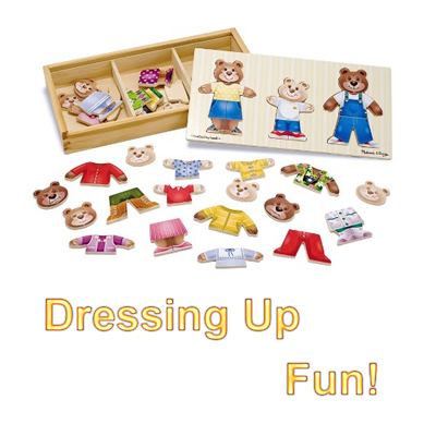 Wooden Puzzles for Young Children - Dressing Up Fun Bears