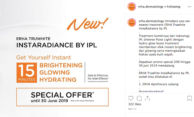 Review Treatment ERHA Truwhite InstaRadiance by IPL