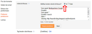 Bagaimana Cara Memasang Robot.txt Pada Blogger