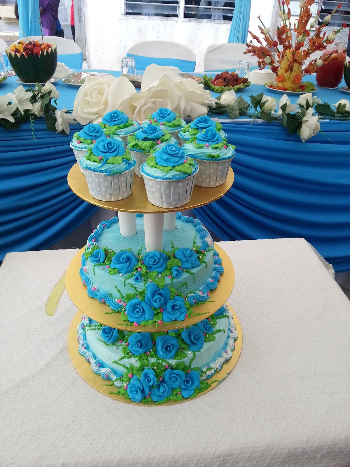 Resepi Kehidupanku: Kek weding team biru