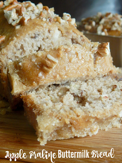 Apple Praline Buttermilk Bread...this sweet bread gets even better when you pour the HOT praline topping over the finished product.  It gets crunchy and so good! (sweetandsavoryfood.com)