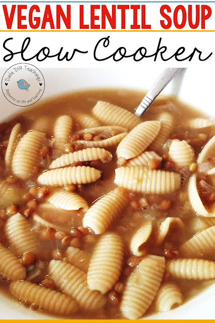 Looking for an easy meal to feed the whole family? Are you also sometimes stumped on what to make for lent or meat-free weekdays? This super easy Vegan Slow Cooker Lentil and Pasta Soup will be a family favourite in no time! Don't be fooled by the simplicity of this dish, it's very much the tastiest soup you could make and in practically no effort.