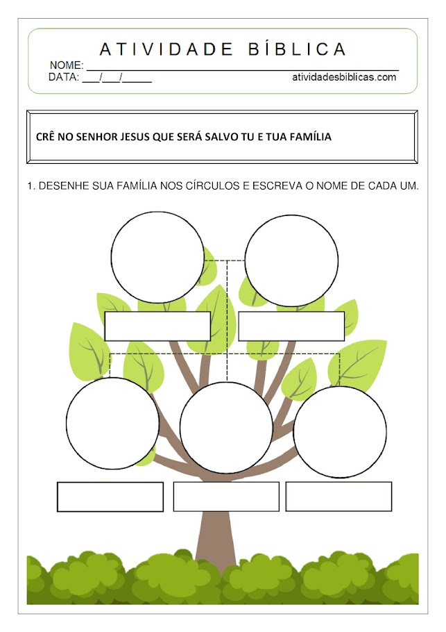 atividades sobre a familia educação infantil