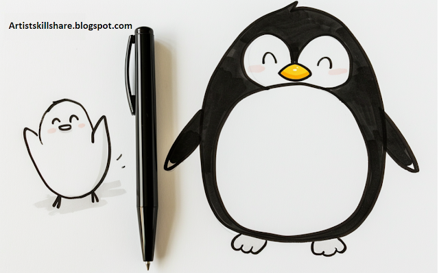 35 Adorable Penguin Doodles drawing ideas When You’re Bored