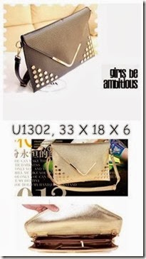 U1302 (175.000)- MATERIAL PU SIZE L33XH18XW6CM WEIGHT 650GR COLOR GOLD,BLACK