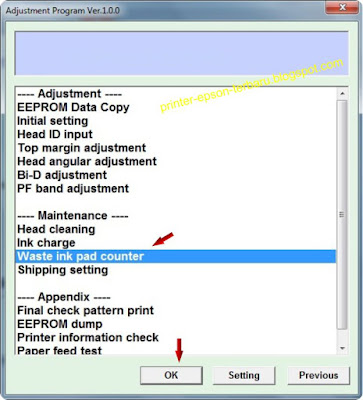 cara reset epson t13