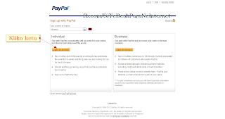 PayPal - Kliko butonin Open an account