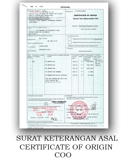 SURAT KETERANGAN ASAL SKA Certificate of Origin COO 