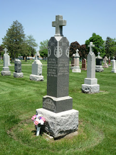 Kunkel and Kostock family monument at St. Adalbert Cemetery in Niles, Ill.