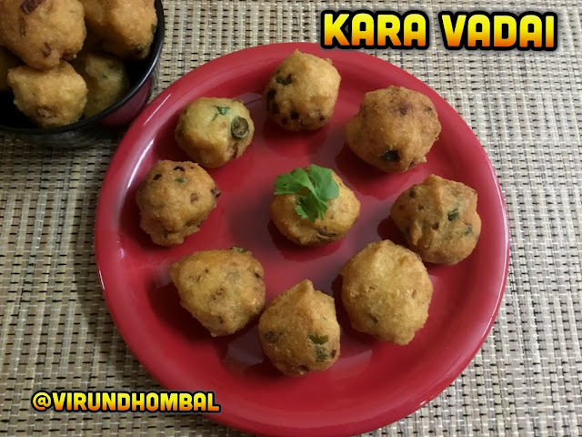 Kara Vadai | Tea Kadai Kara Vadai - Pattani paruppu bonda - Evening Snacks - Kara Vadai - simple evening snack for your weekend and party appetizer too. This Kara Vadai is very easy to make using very few ingredients. It is made with pattani paruppu (yellow split peas), urid dal and rice flour. The vadais are flavoured with green chillies, coriander leaves, mint leaves and onions. Kara Vadais with crispy outer layer and tender texture make this as a special one.