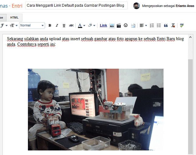 Cara Mengganti Link Default pada Gambar Postingan Blog