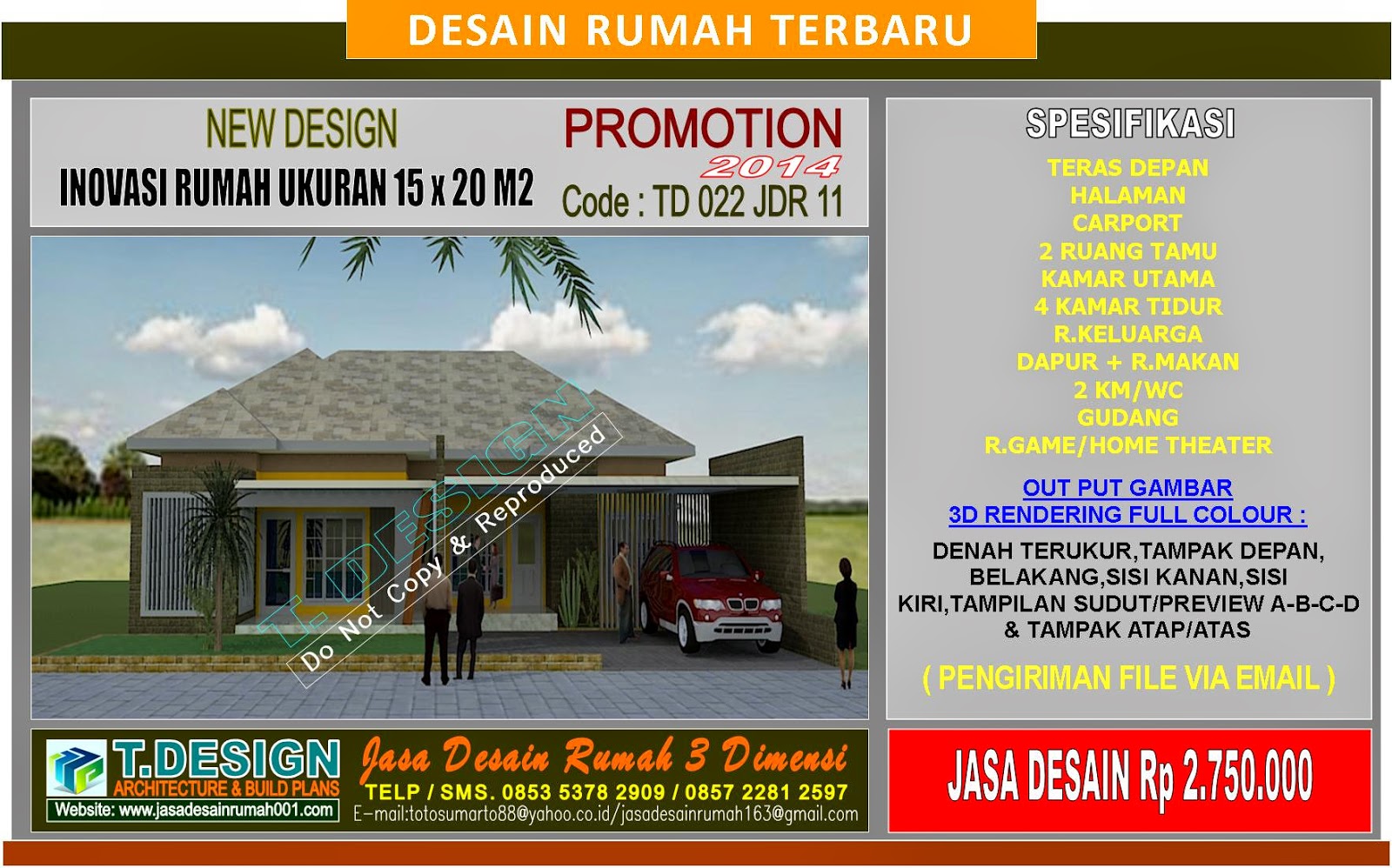 JASA DESAIN RUMAH T DESIGN DESAIN RUMAH TERBARU UNTUK UKURAN 15