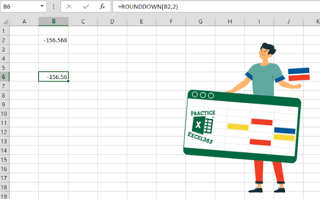 شرح صيغة الدالة ROUNDDOWN في برنامج مايكروسوفت Excel