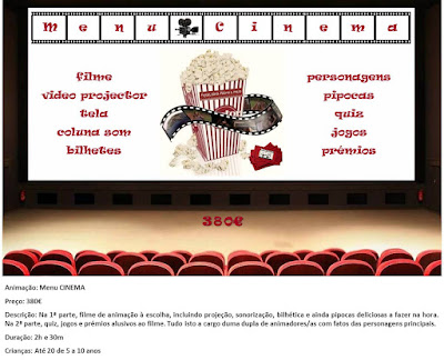 Animação Menu Cinema