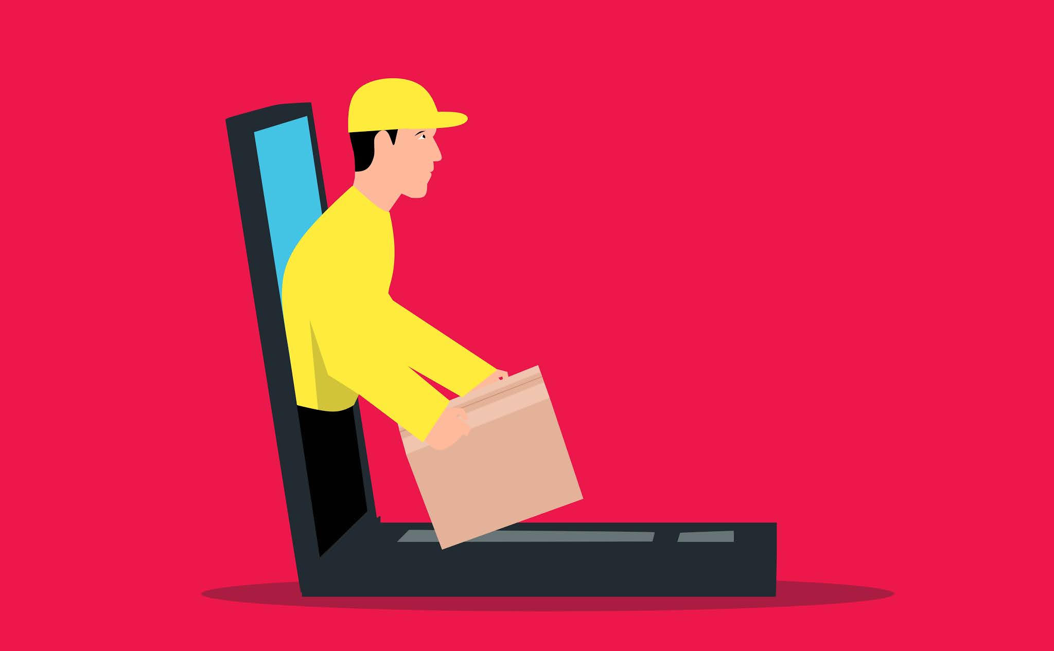 Illustration of online delivery service