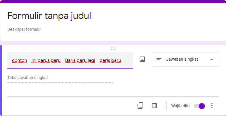 Cara Membuat Baris Baru di Google Form