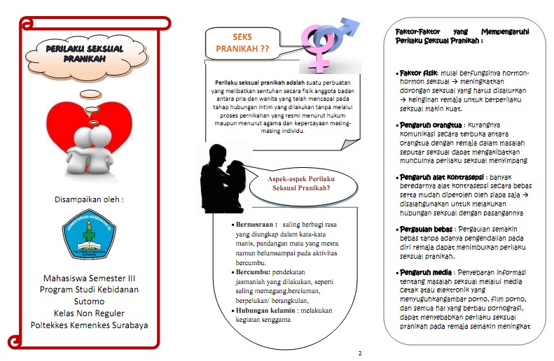 Kumpulan Materi Kebidanan SAP dan Leaflet PERILAKU SEKSUAL PRANIKAH