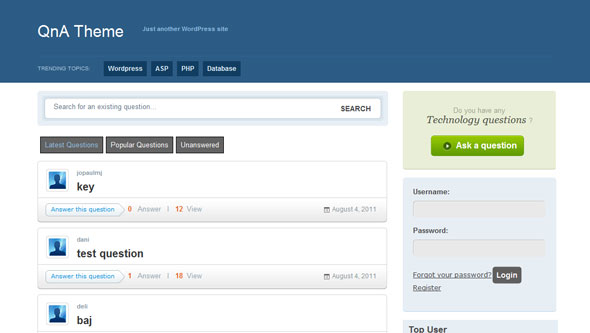 QnA - Questions and Answers Wordpress Theme Free Download by DailyWP.