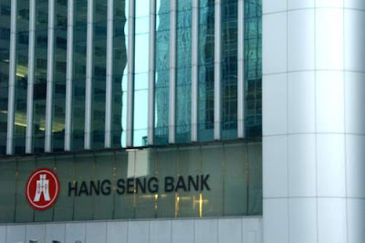 Image of Hang Seng Bank Headquarters in Hong Kong. Click on Image to see a historical graph of the Hang Seng Index.