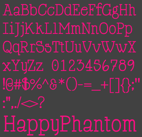 HappyPhantom Font Preview