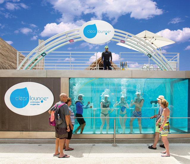 clear lounge underwater oxygen bar