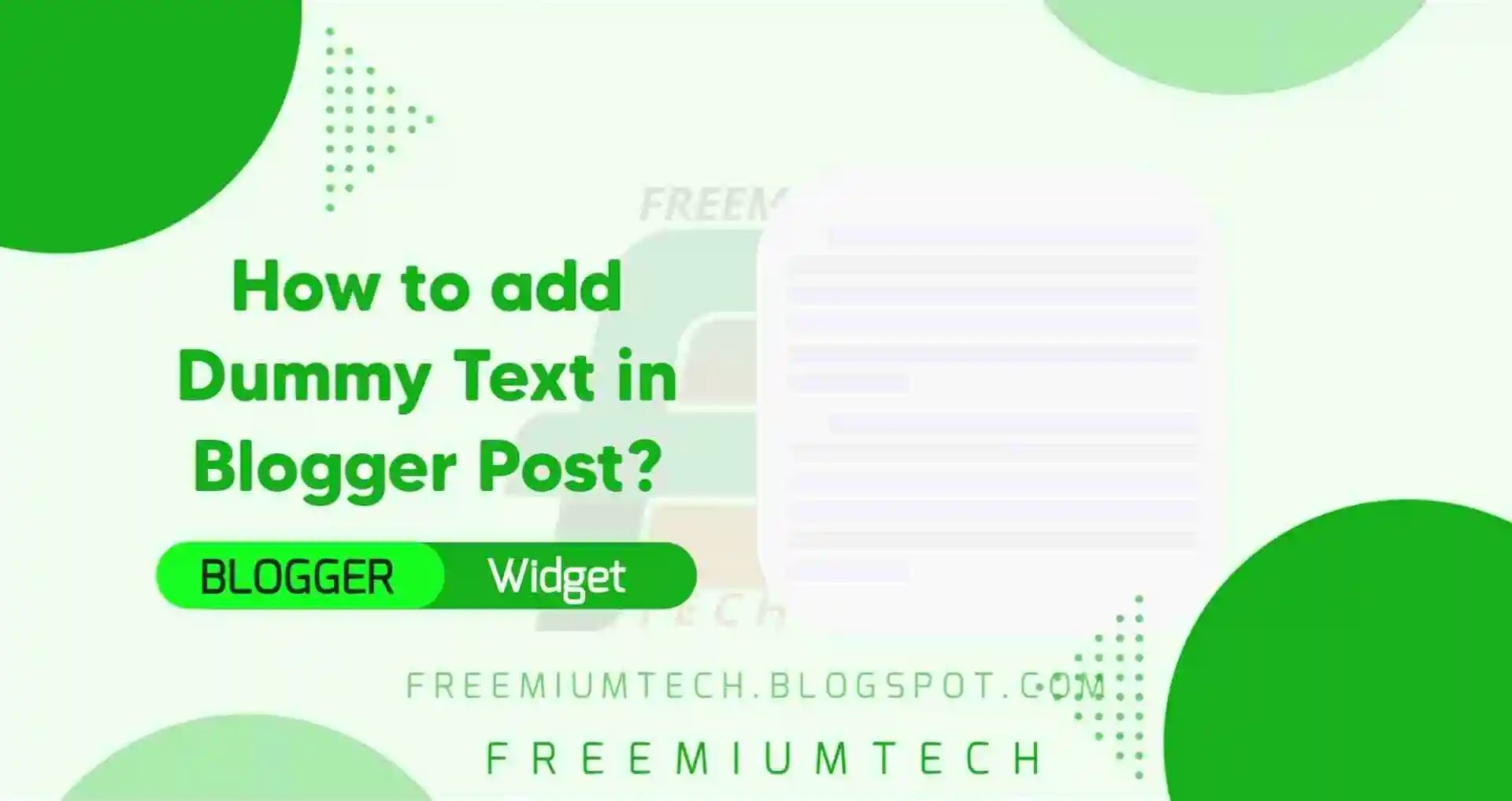 How to add Dummy Text in Blogger Post