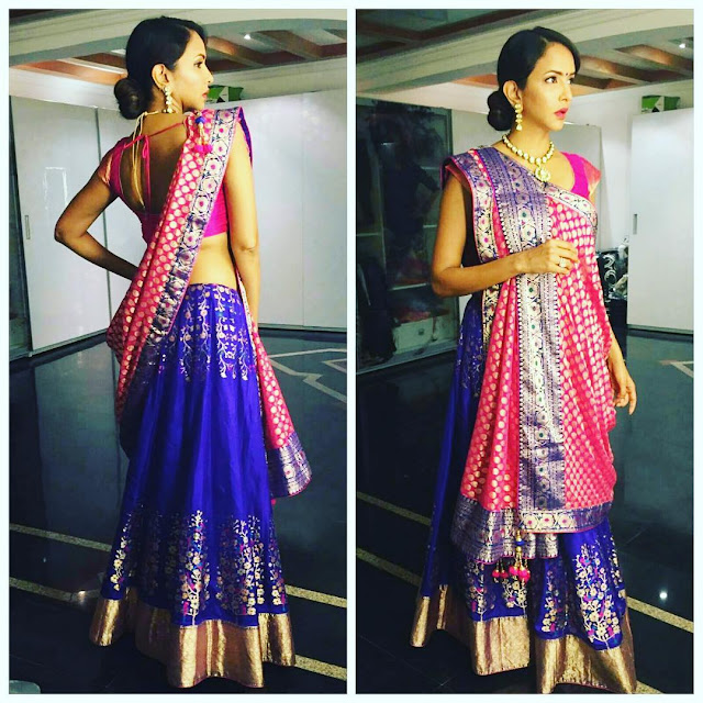 Lakshmi Manchi Blue Silk Lehenga