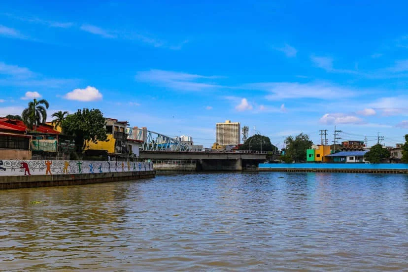 Pasig River clean waters and blue sky