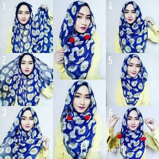 Cara memakai jilbab pashmina