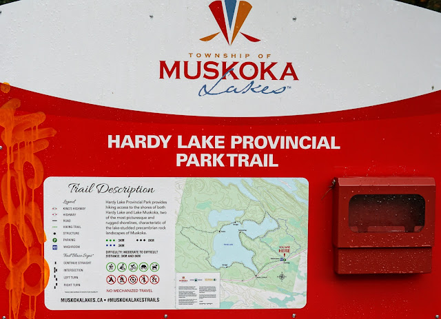 Trail sign for Hardy Lake Provincial Park