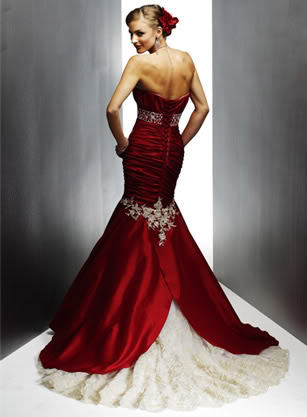 Full Color Backless Wedding Dress