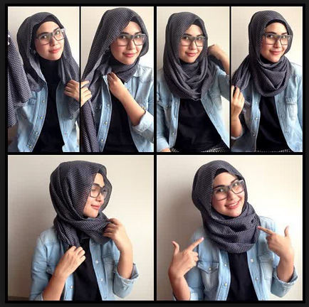 Tutorial Hijab Modern Casual Gambar Lengkap