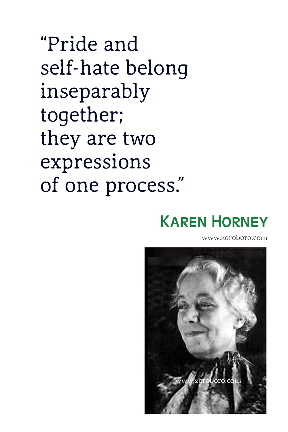 Karen Horney Quotes, Karen Horney Personality Theory, Karen Horney Feminist Psychology, Karen Horney Neurosis and Human Growth Quotes, Karen Horney Books Quotes.