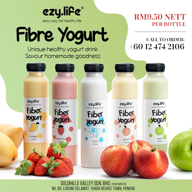 EzyLife Fiber Yogurt Drink with Healthy Natural Fruit Puree