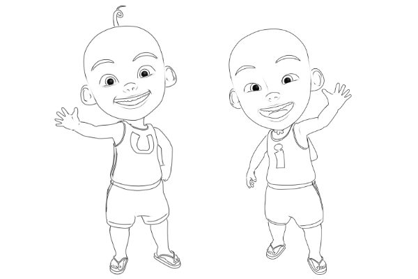 Koleksi Cemerlang 15 Gambar  Sketsa  Upin  Dan Ipin 