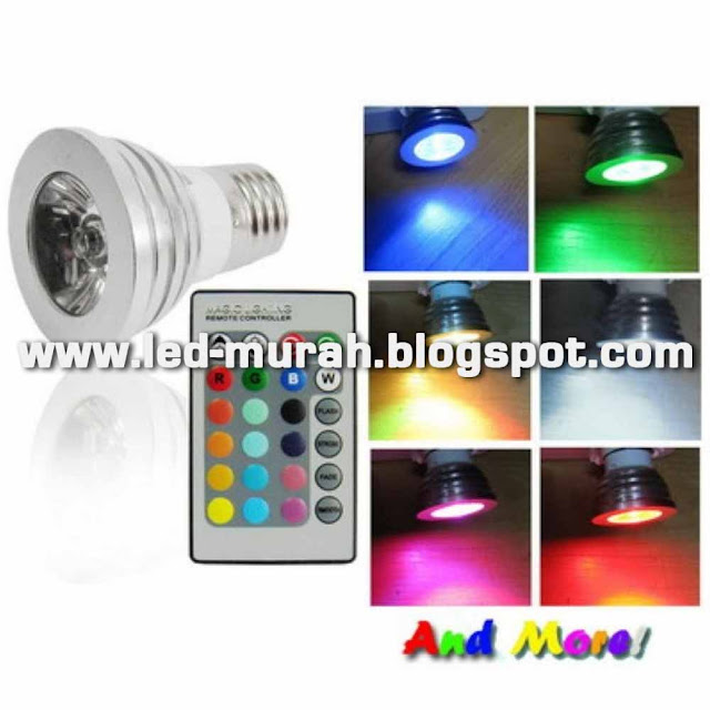  LED Color Changing Light Bulb with Wireless Remote - Silver