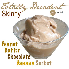 Skinny peanut butter, chocolate, banana sorbet is less than 100 calories! | Recipe at I Gotta Create!