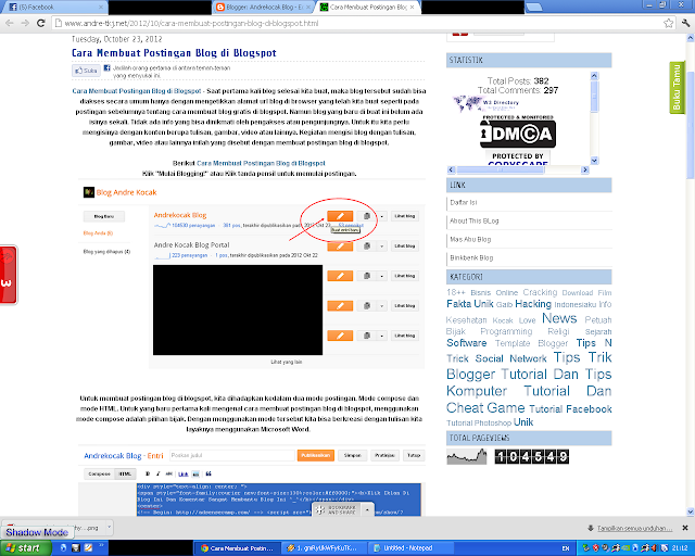 Cara Membuat Postingan Blog di Blogspot.Andrekocak Blog