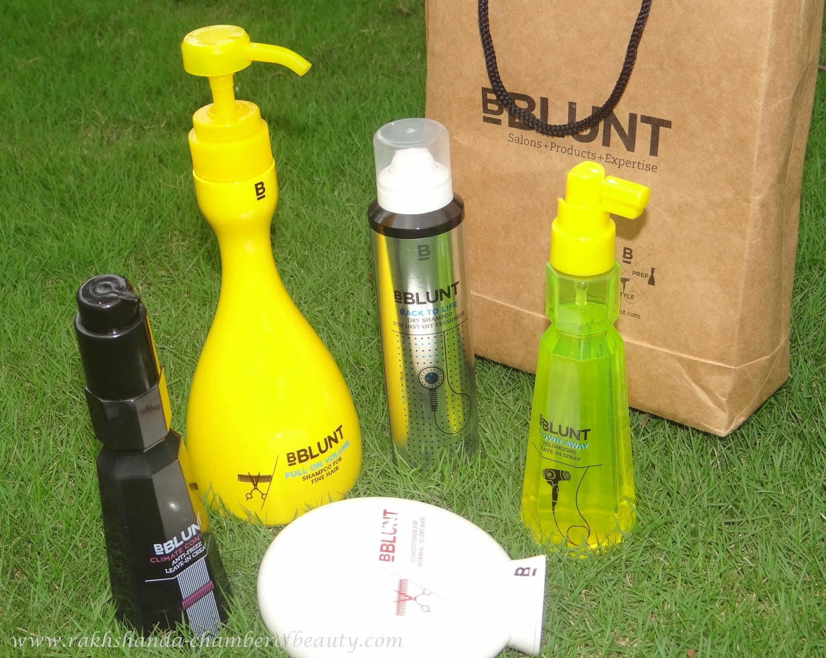 BBLUNT HAIR PRODUCTS (First Impression), BBlunt dry shampoo, BBlunt perfect balance conditioner, BBlunt Climate control cream, BBlunt Volumizing hair spray, BBlunt Full on Volume Shampoo, Indian beauty blogger, Chamber of Beauty