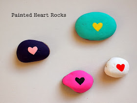 painted heart rocks