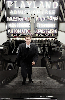 Chess champion Bobby Fischer at a Playland arcade, 1962, New York.