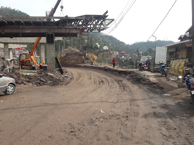 Partial image of a bridge constructed on a Himachal road