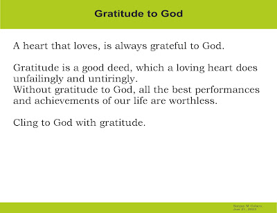 Gratitude to God