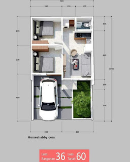 Denah Rumah Minimalis 6x10