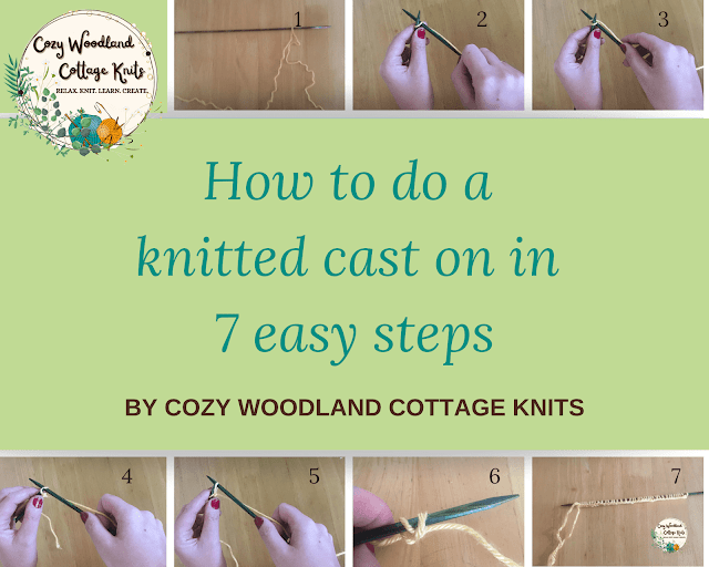 Picture of how to do a knitted cast on in 7 easy steps